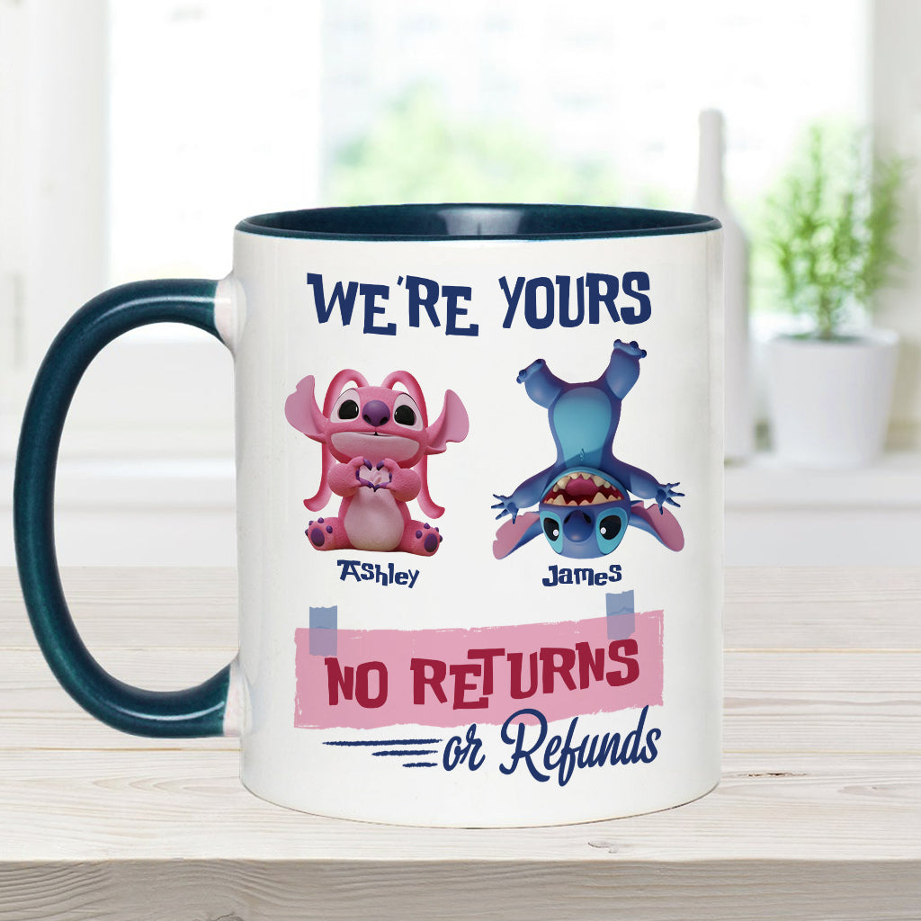 Ohana Kids No Returns Or Refunds - Funny Gift For Dad, Mom, Grandma, Grandpa - Personalized Ohana Accent Mug