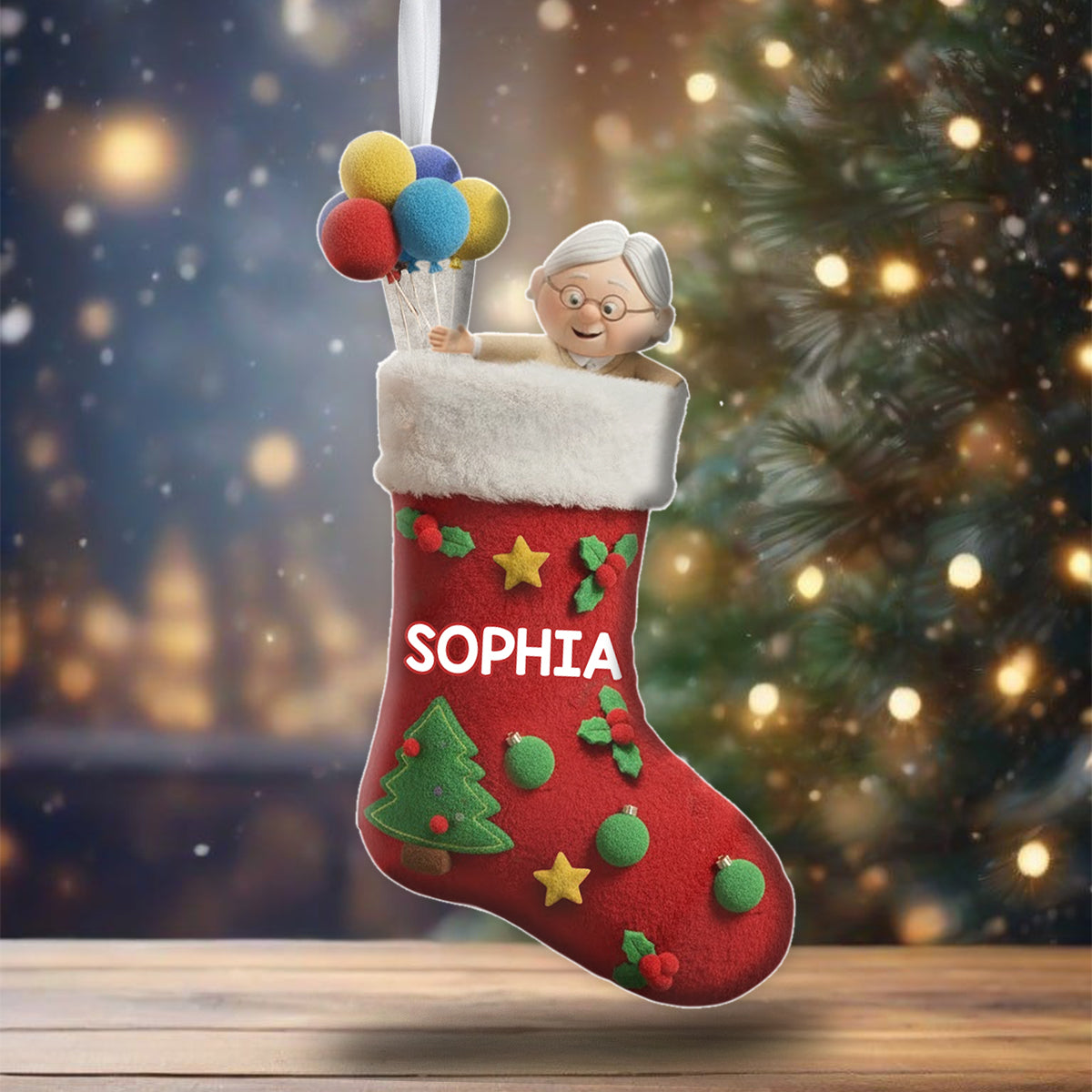 Merry Christmas - Personalized Couple Shaped Christmas Stocking