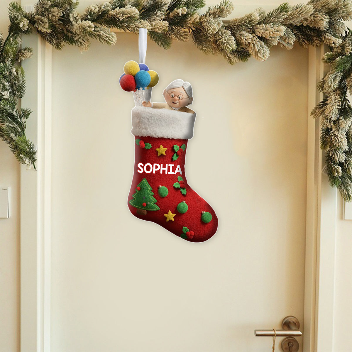 Merry Christmas - Personalized Couple Shaped Christmas Stocking