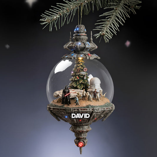 Merry Christmas Outerspace - Personalized The Force Transparent Ornament