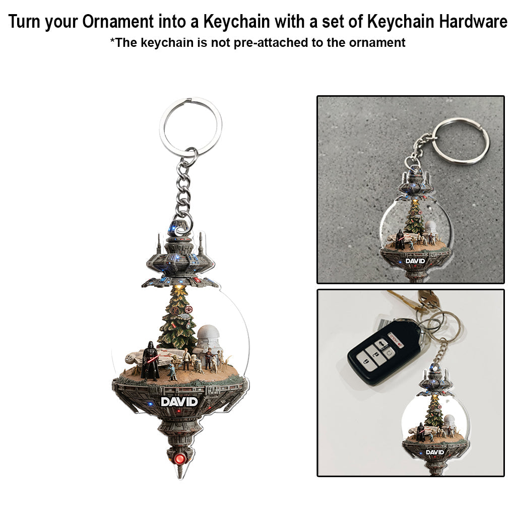 Merry Christmas Outerspace - Personalized The Force Transparent Ornament