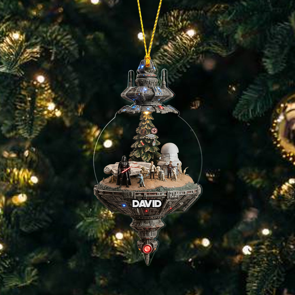 Merry Christmas Outerspace - Personalized The Force Transparent Ornament