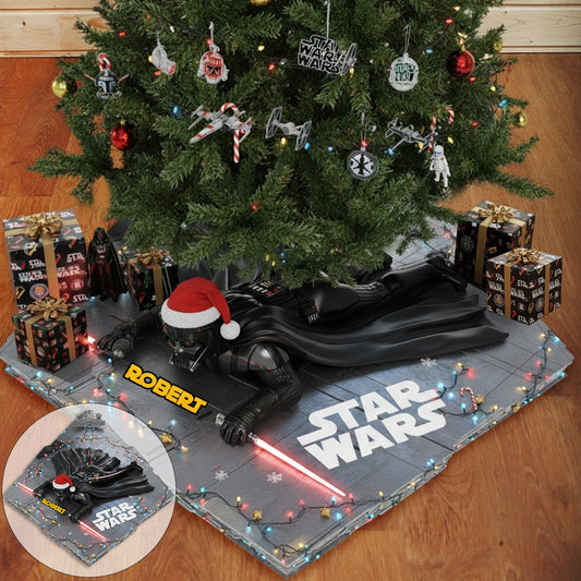 Funny Starship - Personalized The Force Shaped Tree Skirt