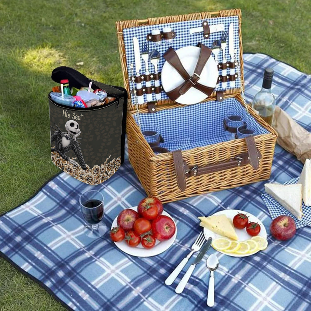 Jack & Sallly Night Before Christmas - Personalized Nightmare Portable Car Trash Can/ Organizer