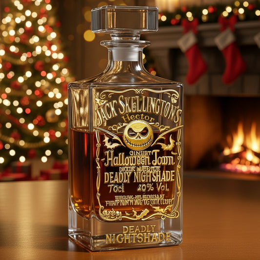 Christmas Gift for Dad, Husband - Personalized Nightmare Whiskey Decanter Set