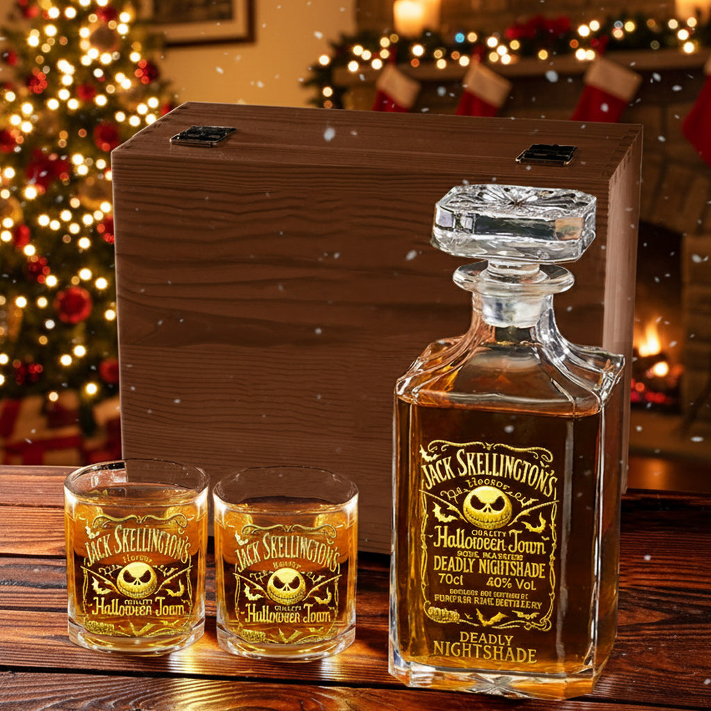 Christmas Gift for Dad, Husband - Personalized Nightmare Whiskey Decanter Set