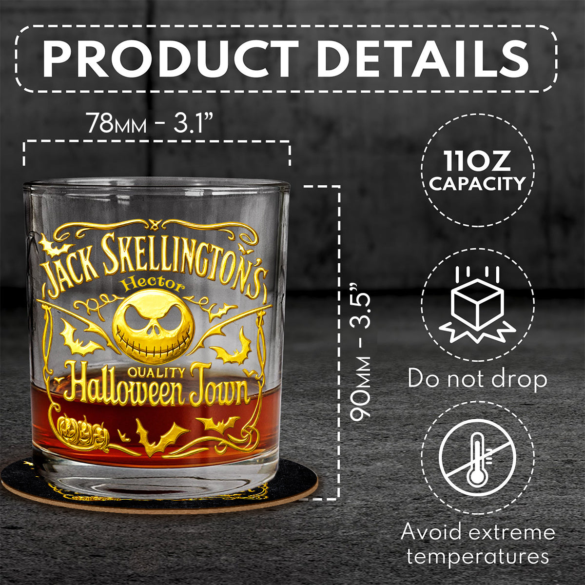 Christmas Gift for Dad, Husband - Personalized Nightmare Whiskey Decanter Set