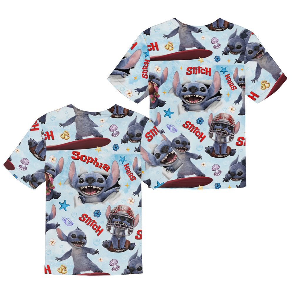 Blue Alien - Personalized Ohana Kid T-shirt & Shorts