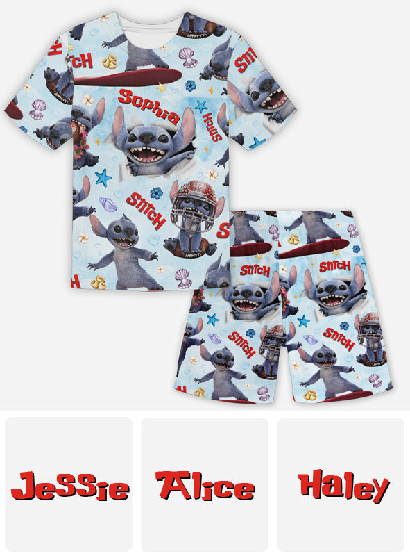 Blue Alien - Personalized Ohana Kid T-shirt & Shorts