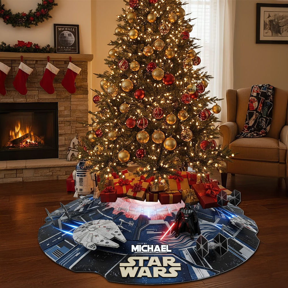 Starship Space - Personalized The Force Shaped Tree Skirt