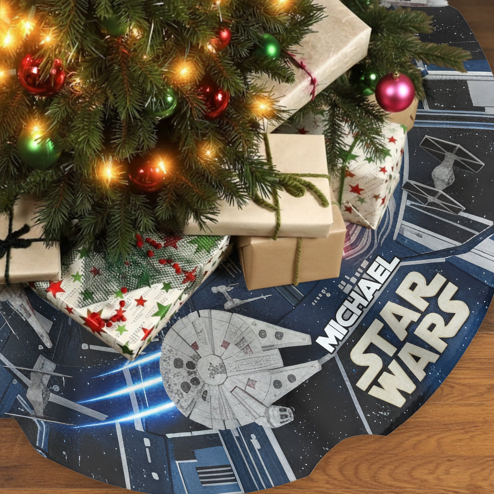 Starship Space - Personalized The Force Shaped Tree Skirt