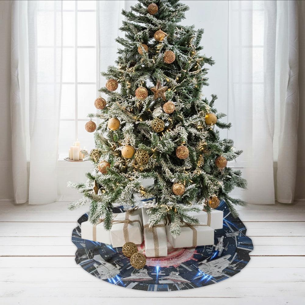 Starship Space - Personalized The Force Shaped Tree Skirt