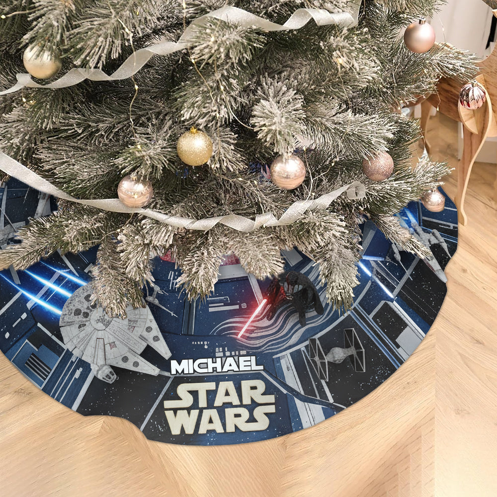 Starship Space - Personalized The Force Shaped Tree Skirt