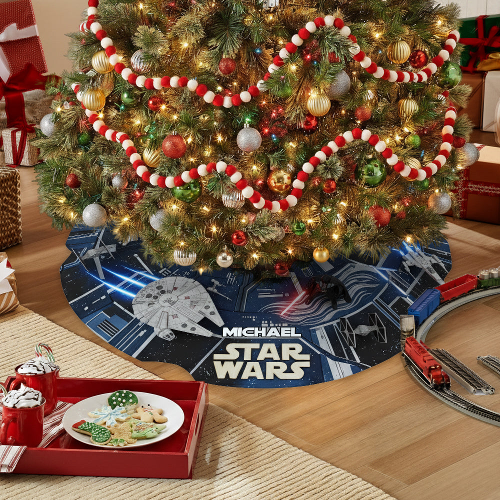 Starship Space - Personalized The Force Shaped Tree Skirt