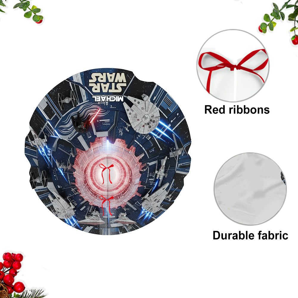 Starship Space - Personalized The Force Shaped Tree Skirt