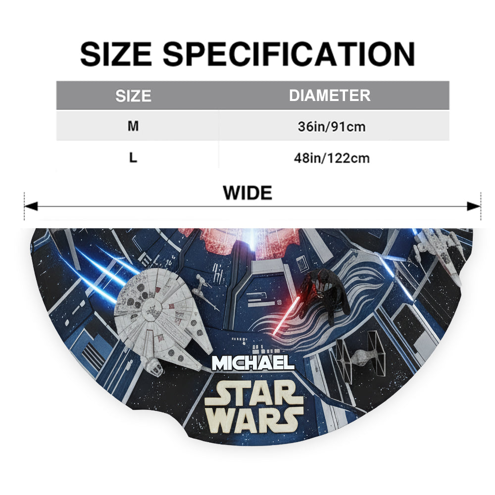 Starship Space - Personalized The Force Shaped Tree Skirt