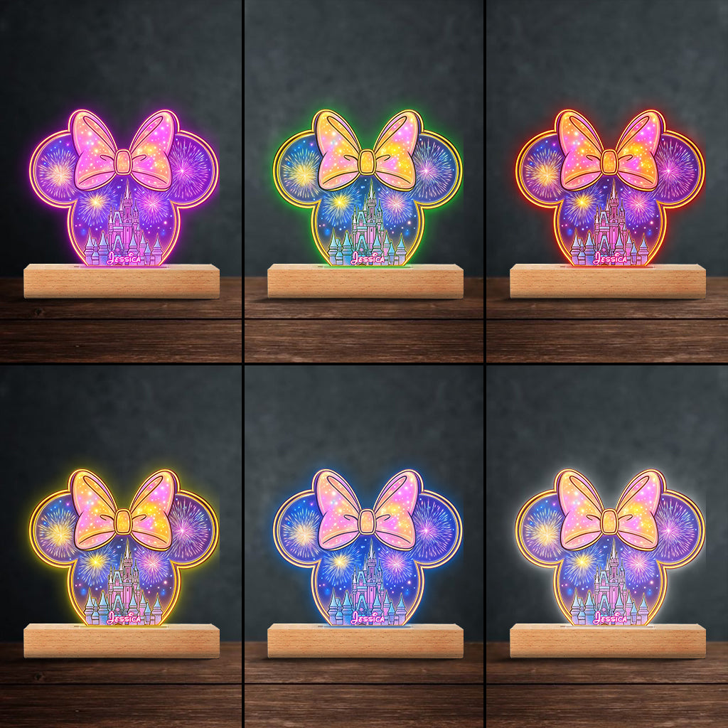 Magic Mouse Castle - Bedroom Decor For Girl - Personalized Kid Shaped Plaque Light Base