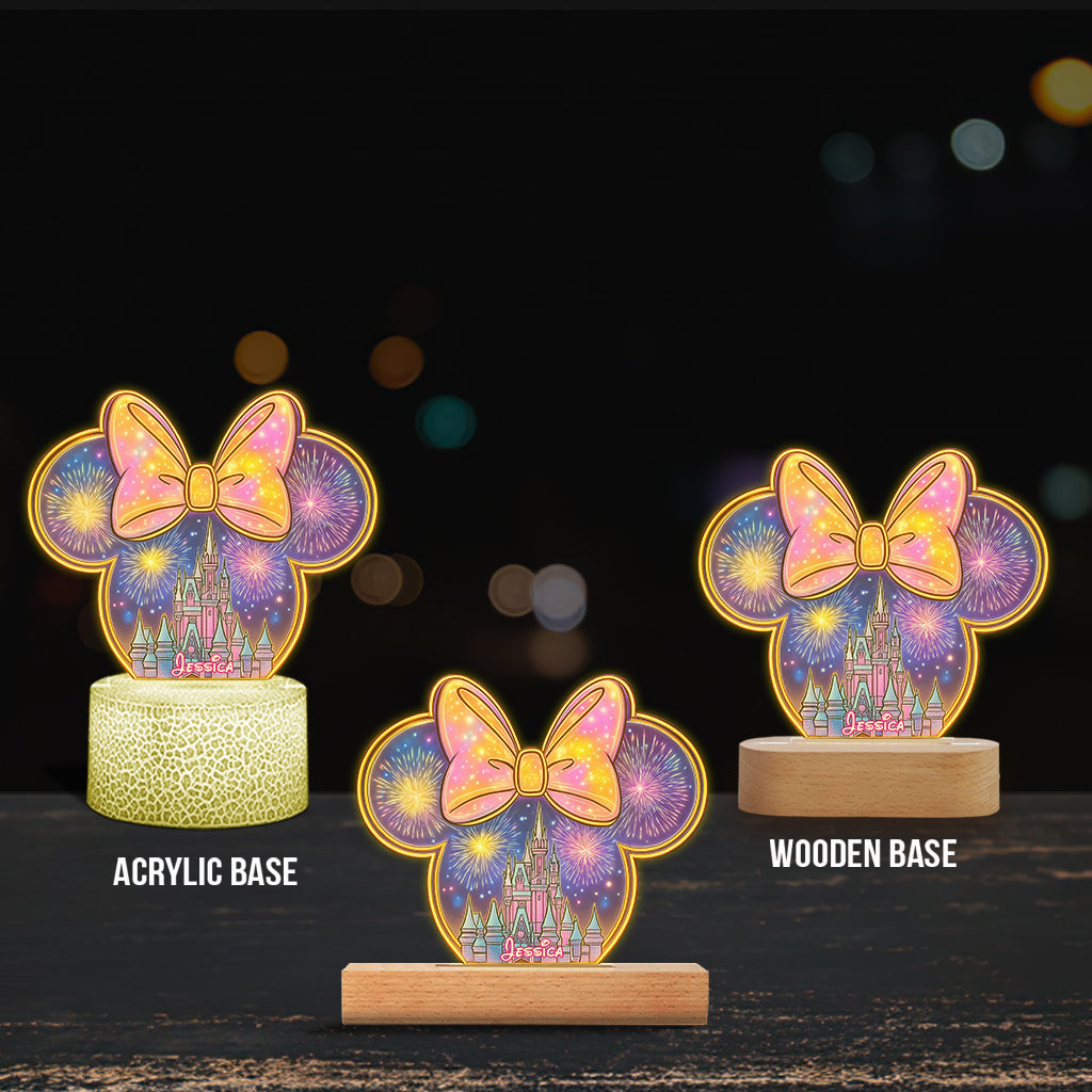 Magic Mouse Castle - Bedroom Decor For Girl - Personalized Kid Shaped Plaque Light Base
