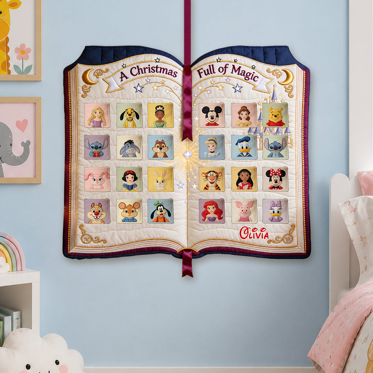 A Christmas - Personalized Mouse Fabric Advent Calendar