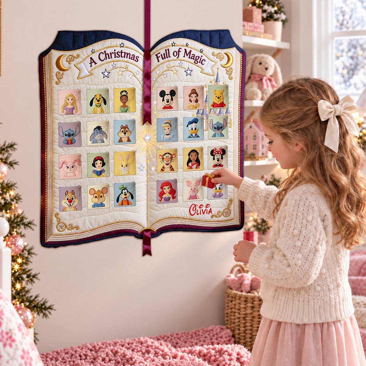 A Christmas - Personalized Mouse Fabric Advent Calendar