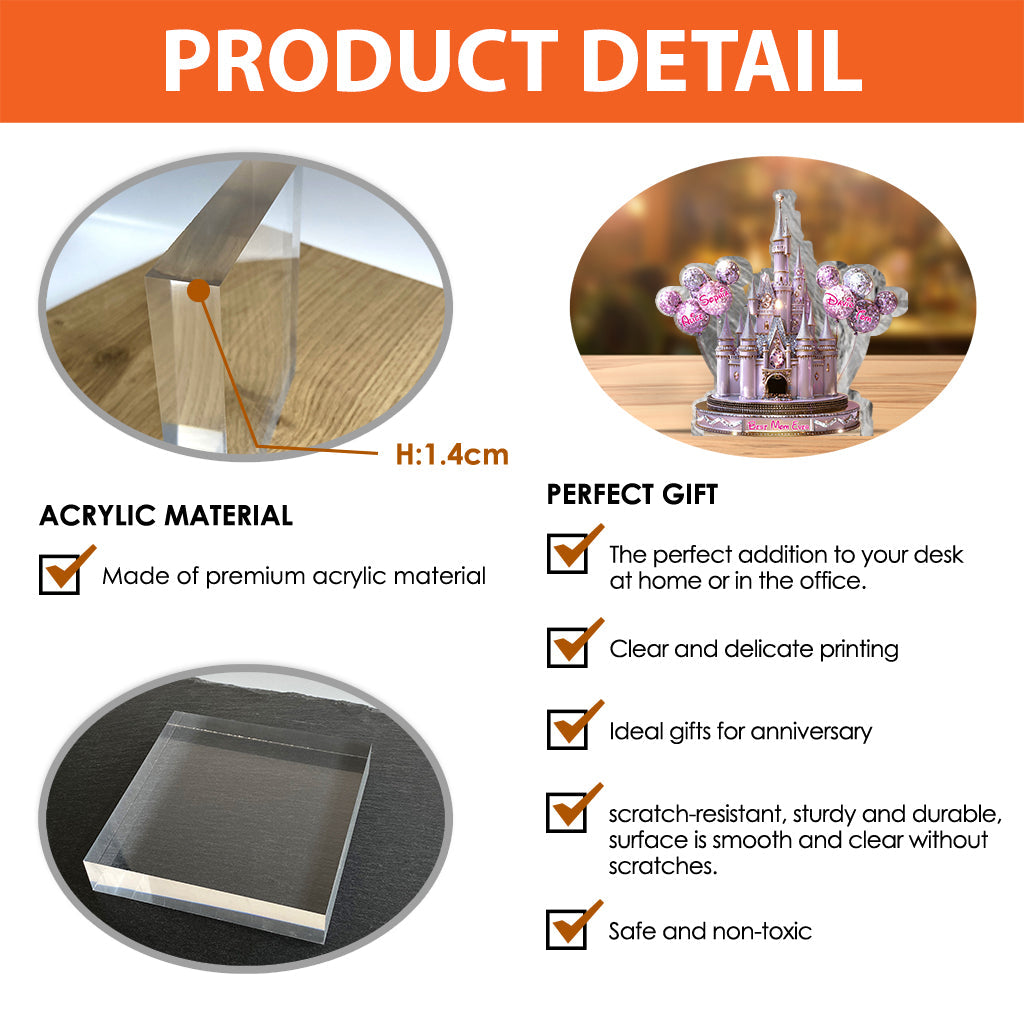 Magical Castle Gift For Mom, Grandma - Personalized Mouse Custom Shaped Acrylic Plaque