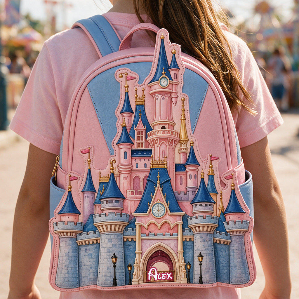 The Magical Castle - Personalized Dream Trip Changeable Leather Patch Backpack