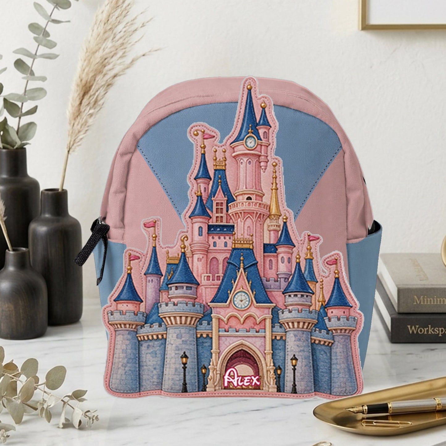 The Magical Castle - Personalized Dream Trip Changeable Leather Patch Backpack
