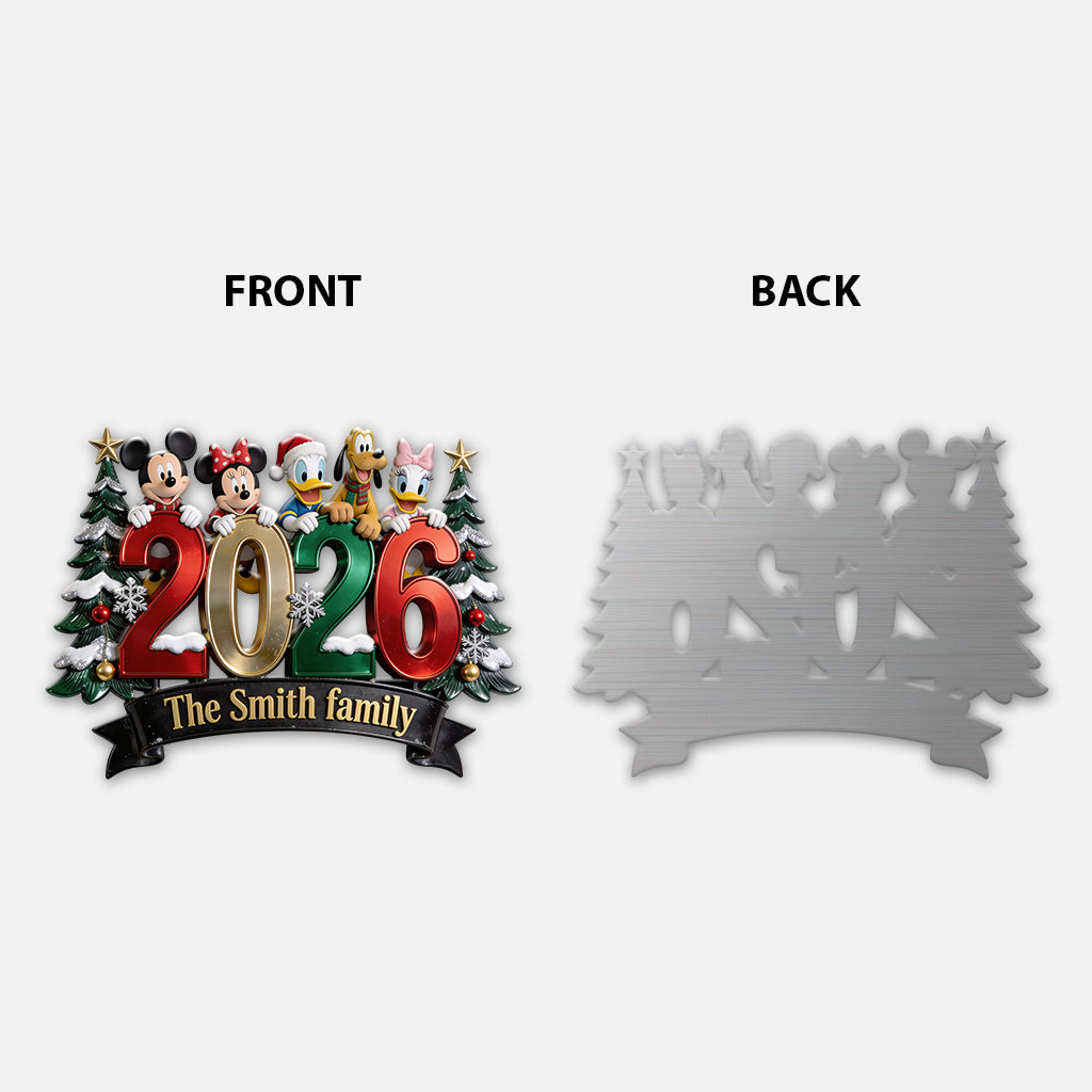 Merry Christmas - Personalized Mouse 3D Printed Cut Metal Sign