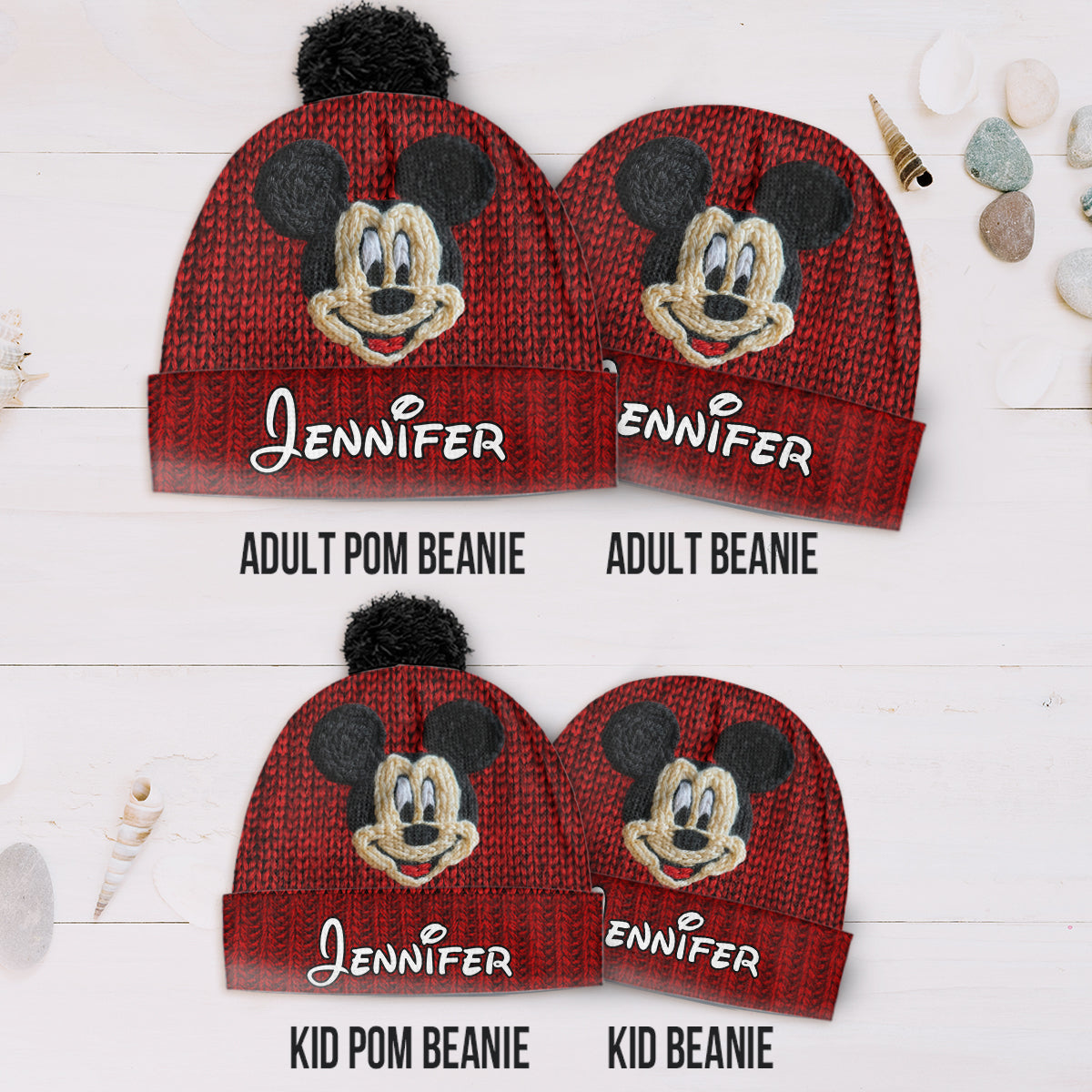 Magical Friends - Personalized Mouse Knitted Beanie Hat and Scarf Set