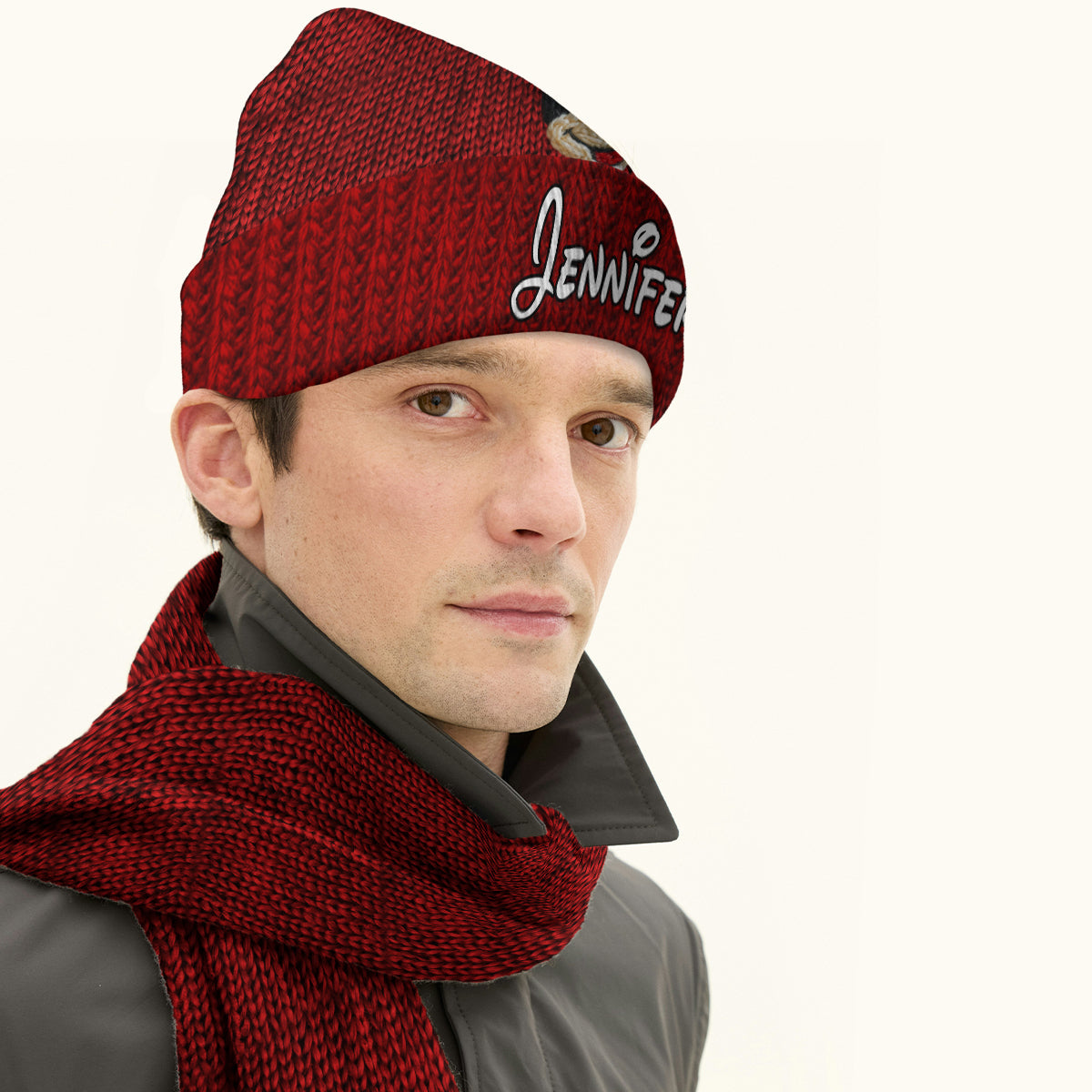 Magical Friends - Personalized Mouse Knitted Beanie Hat and Scarf Set