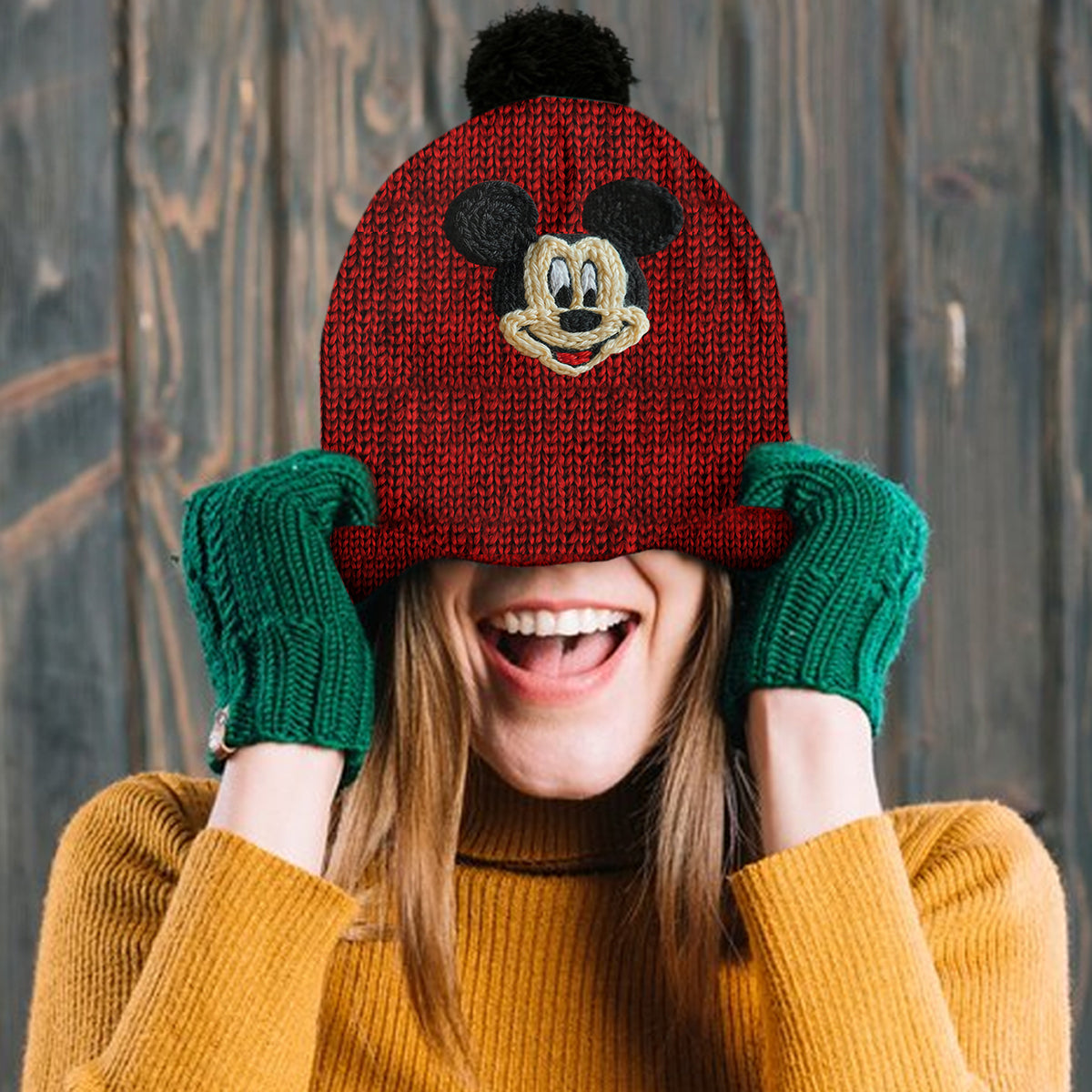 Magical Friends - Personalized Mouse Knitted Beanie Hat and Scarf Set