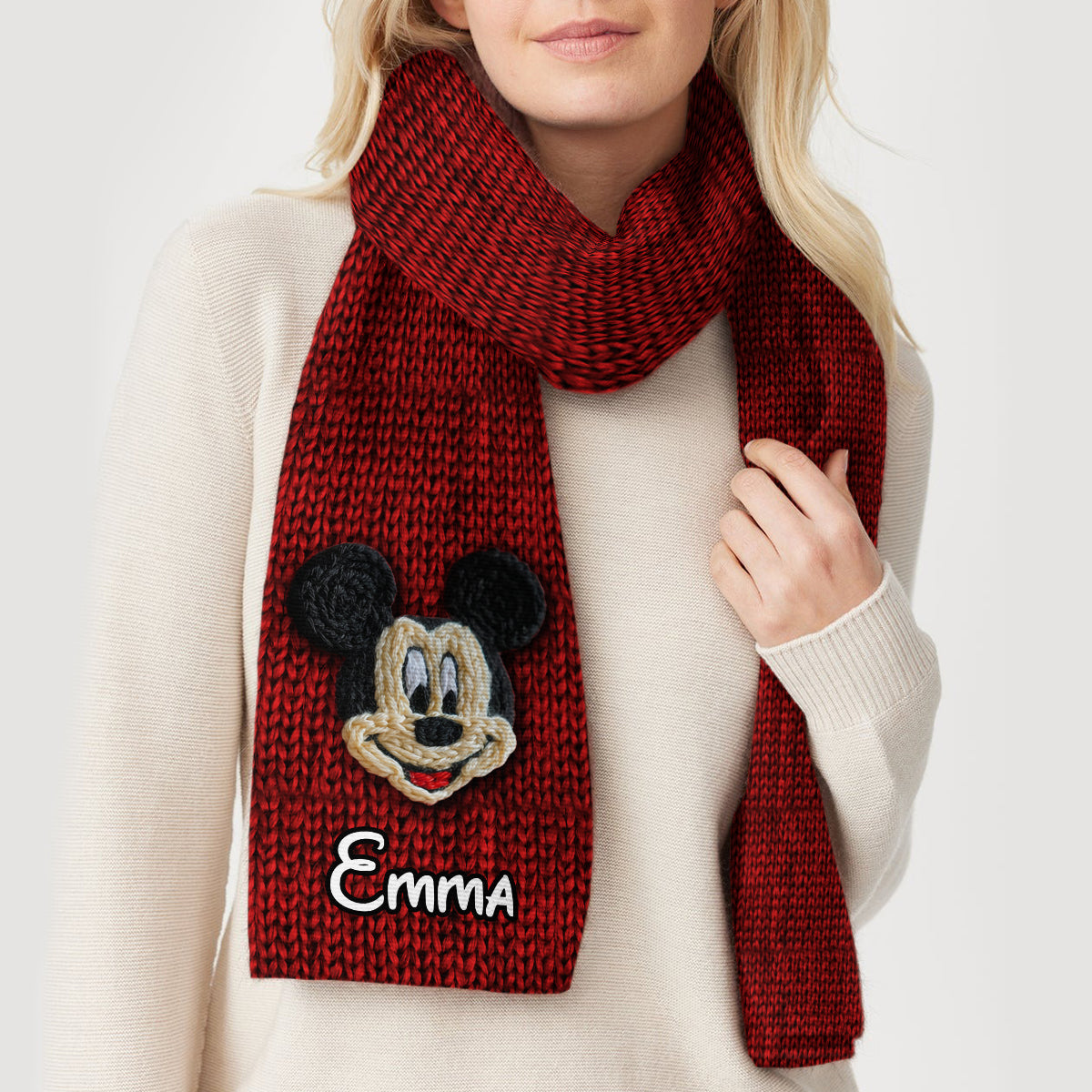 Magical Friends - Personalized Mouse Knitted Beanie Hat and Scarf Set