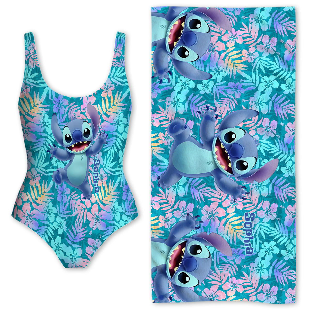 Blue Ohana Ohana Women Swimming Bodysuit & Beach Towel