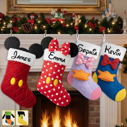 Magical Family Stocking - Personalized Mouse Shaped Christmas Stocking