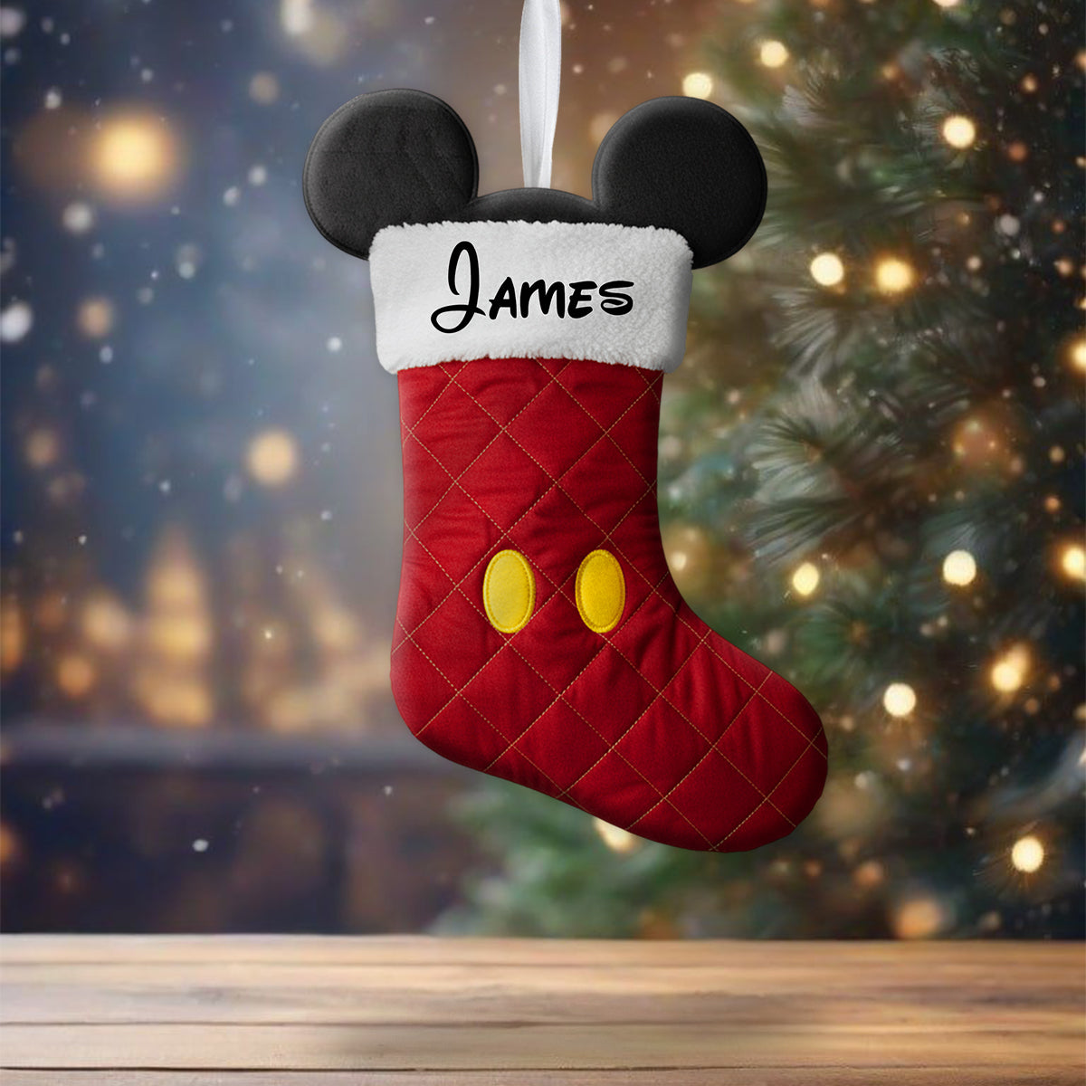 Magical Family Stocking - Personalized Mouse Shaped Christmas Stocking