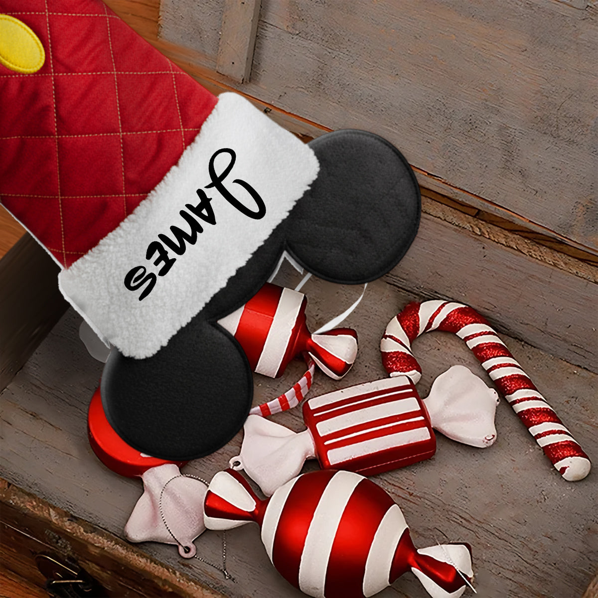 Magical Family Stocking - Personalized Mouse Shaped Christmas Stocking