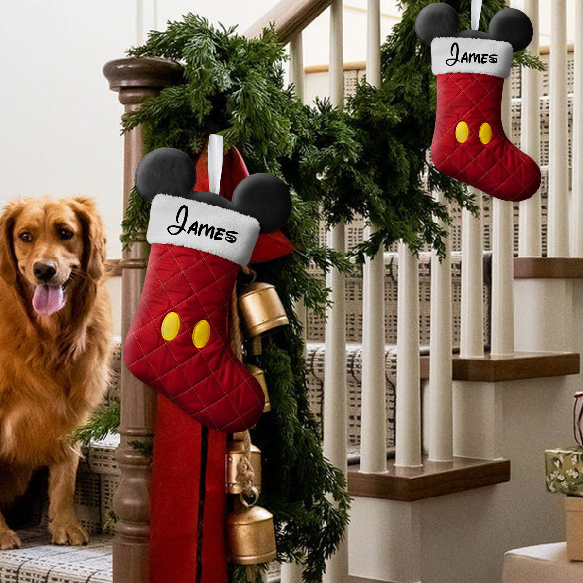 Magical Family Stocking - Personalized Mouse Shaped Christmas Stocking