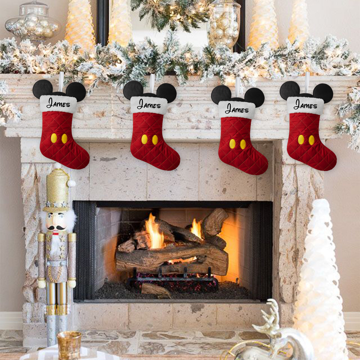Magical Family Stocking - Personalized Mouse Shaped Christmas Stocking