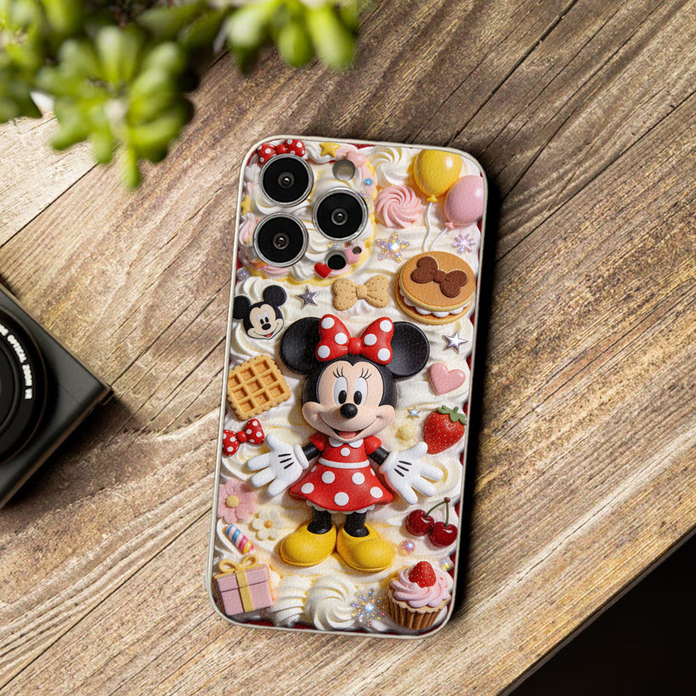 Sweet Magic - Personalized Mouse 3D Embossed Leather Phone Case