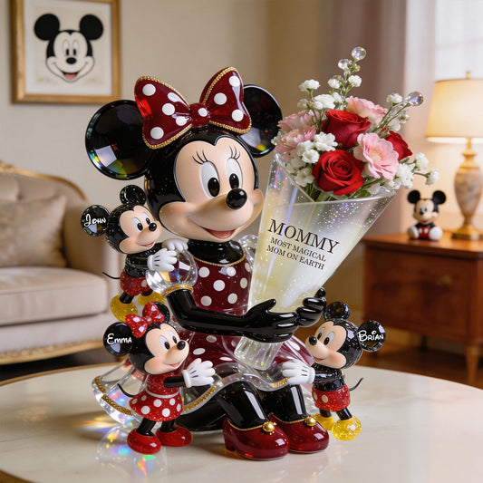 Cute Cartoon Mouse Mommy - Personalized Mouse Acrylic Pot