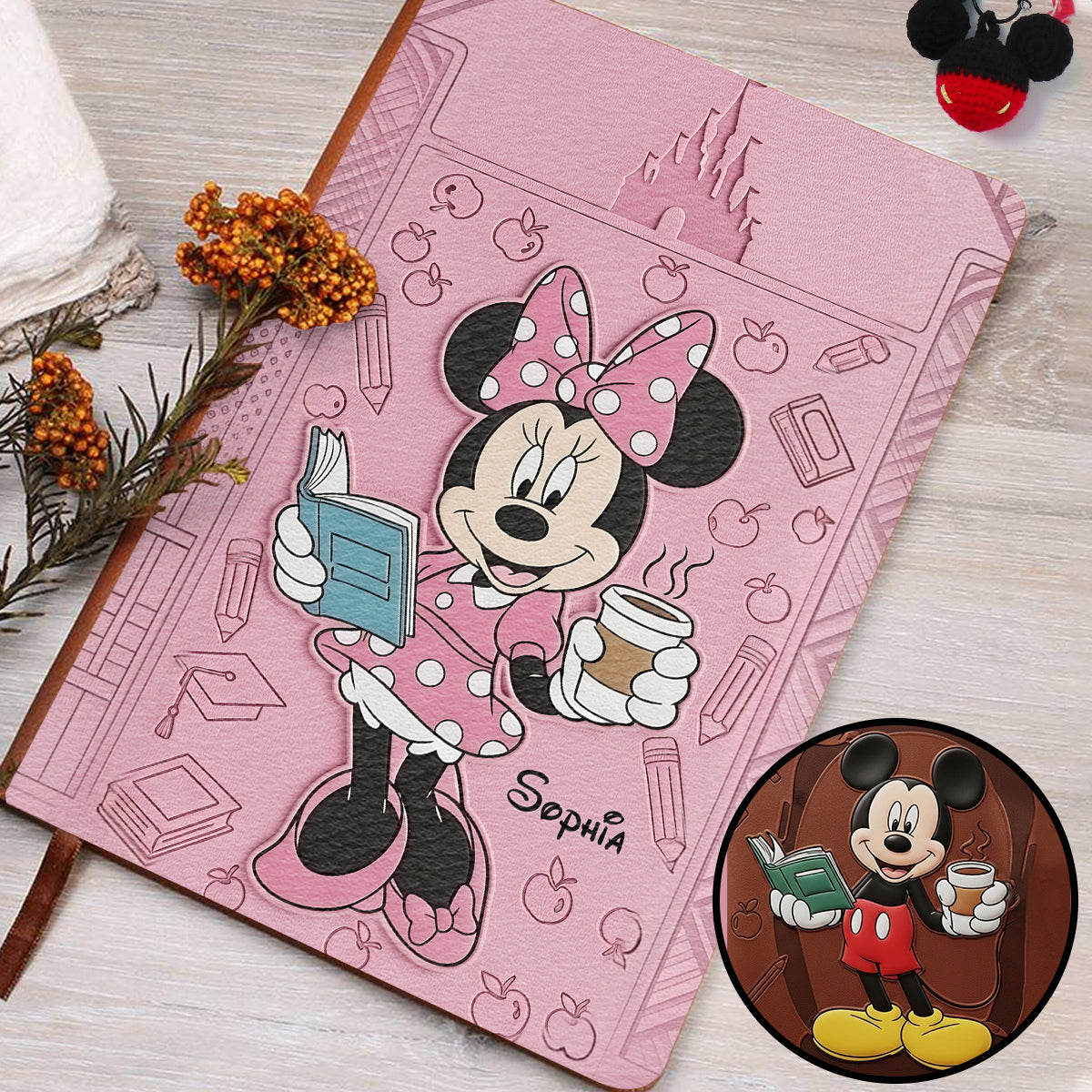 Teacher Mouse Friends - Personalized Teacher Leather Journal