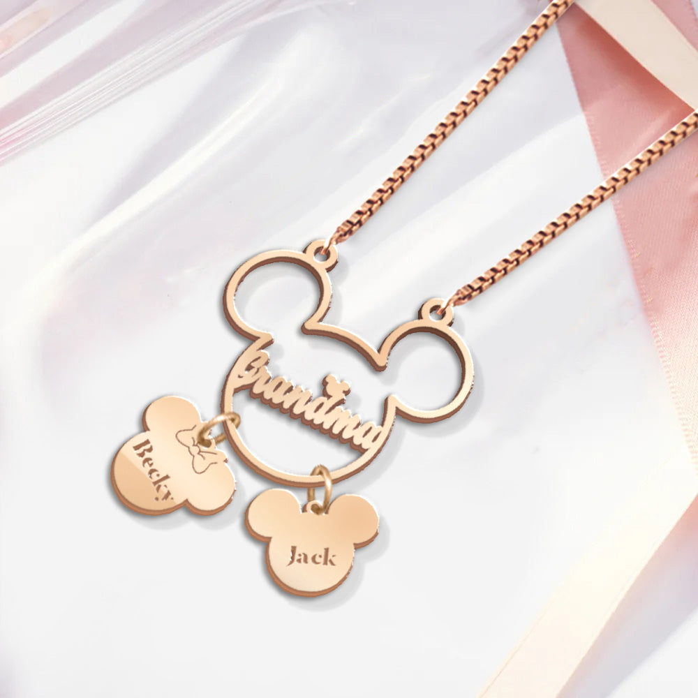 Magical Mom/Grandma - Personalized Mouse Necklace with Charms