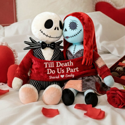 Till Death Do Us Part - Personalized Nightmare Faux Fur Shaped Pillow