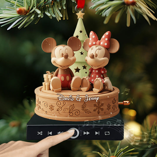 Merry Christmas - Personalized Mouse Music Ornament