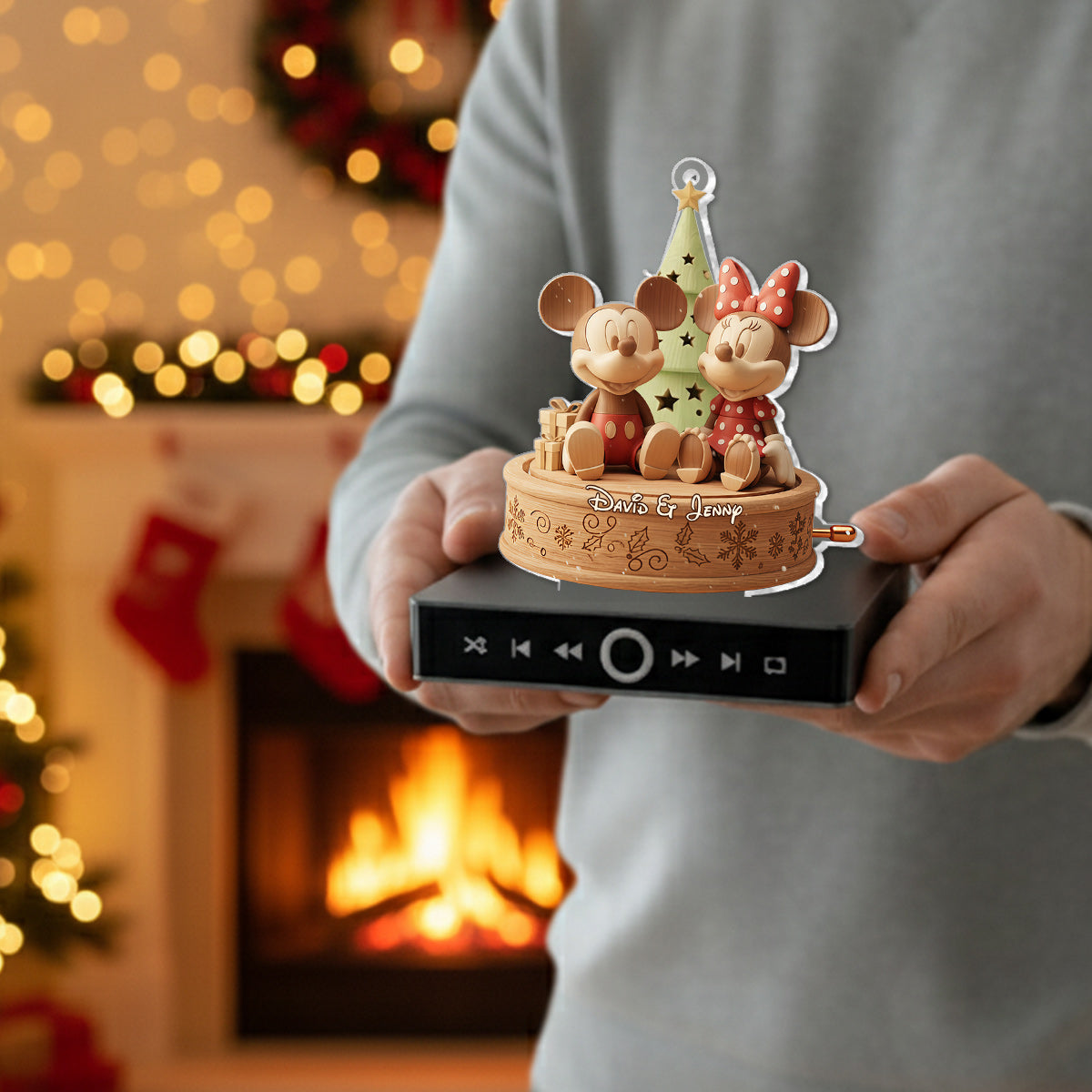 Merry Christmas - Personalized Mouse Music Ornament
