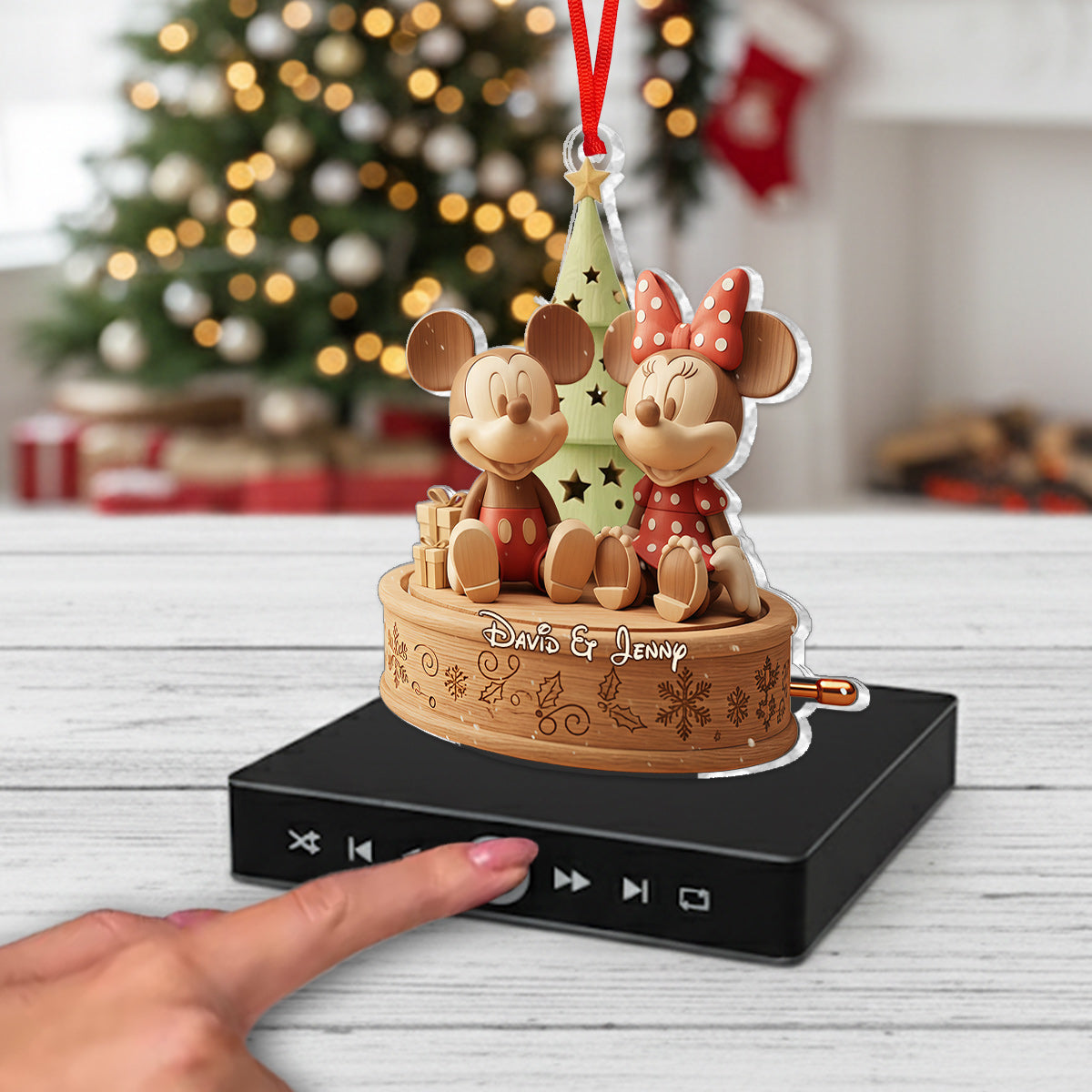 Merry Christmas - Personalized Mouse Music Ornament