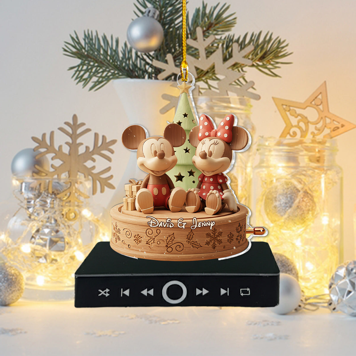 Merry Christmas - Personalized Mouse Music Ornament