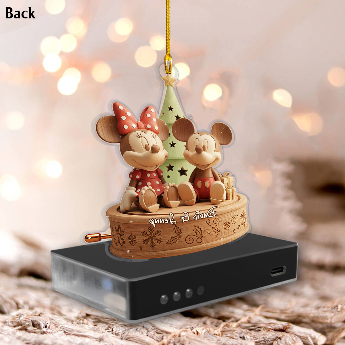 Merry Christmas - Personalized Mouse Music Ornament