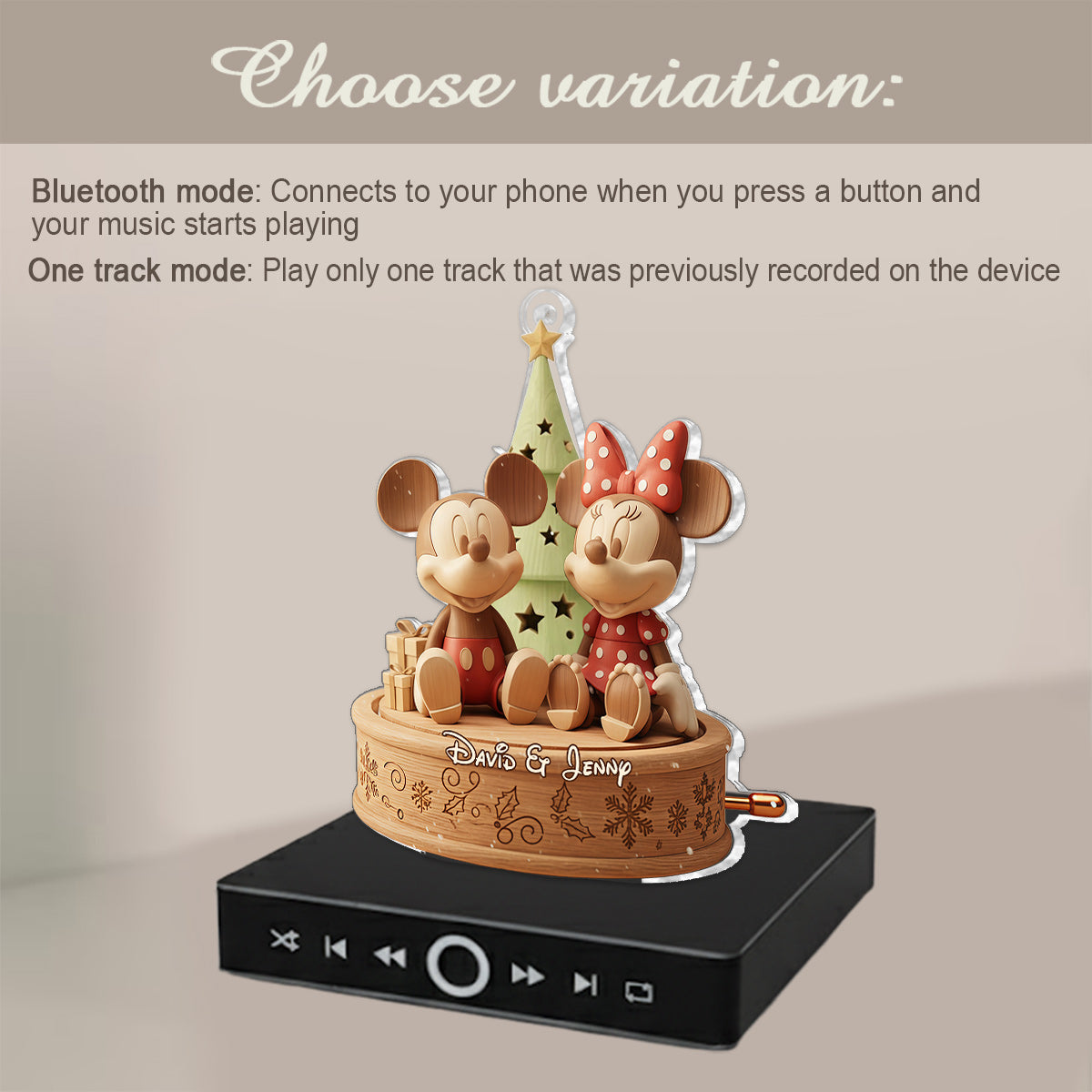 Merry Christmas - Personalized Mouse Music Ornament