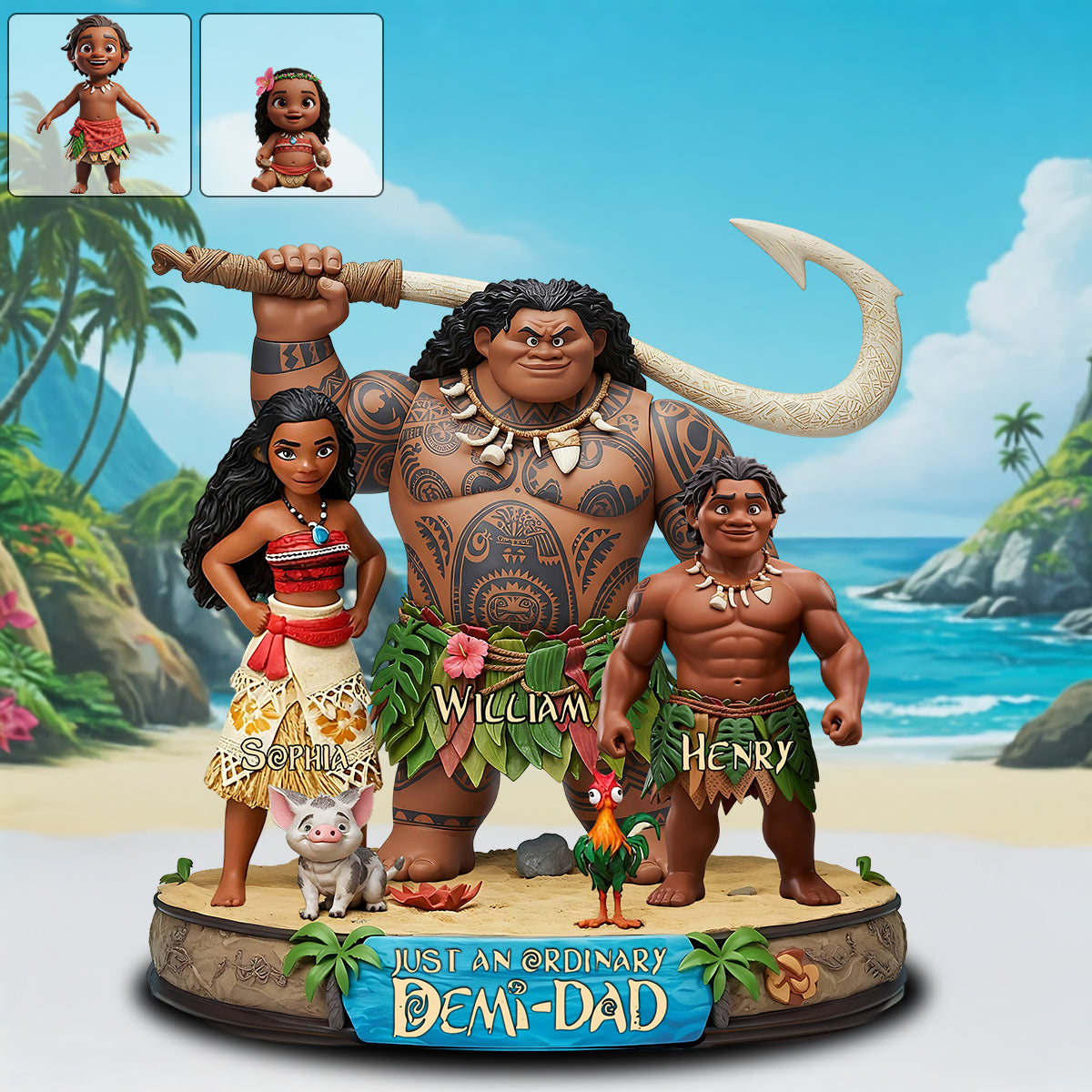 Just An Ordinary Demi-Dad - Personalized Hawaii Movie Custom Shaped Acrylic Plaque